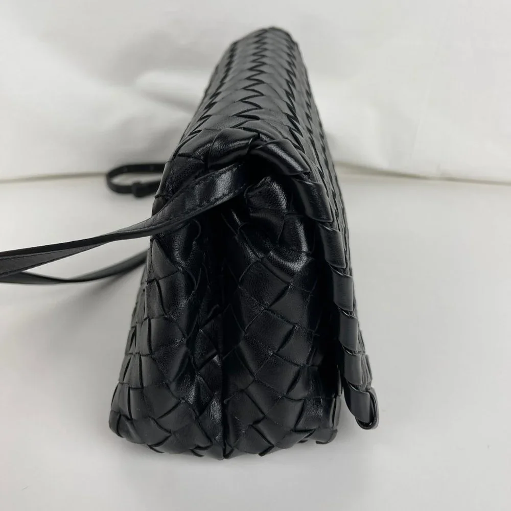 Bottega Veneta Intrecciato Black Nappa Leather Shoulder Bag